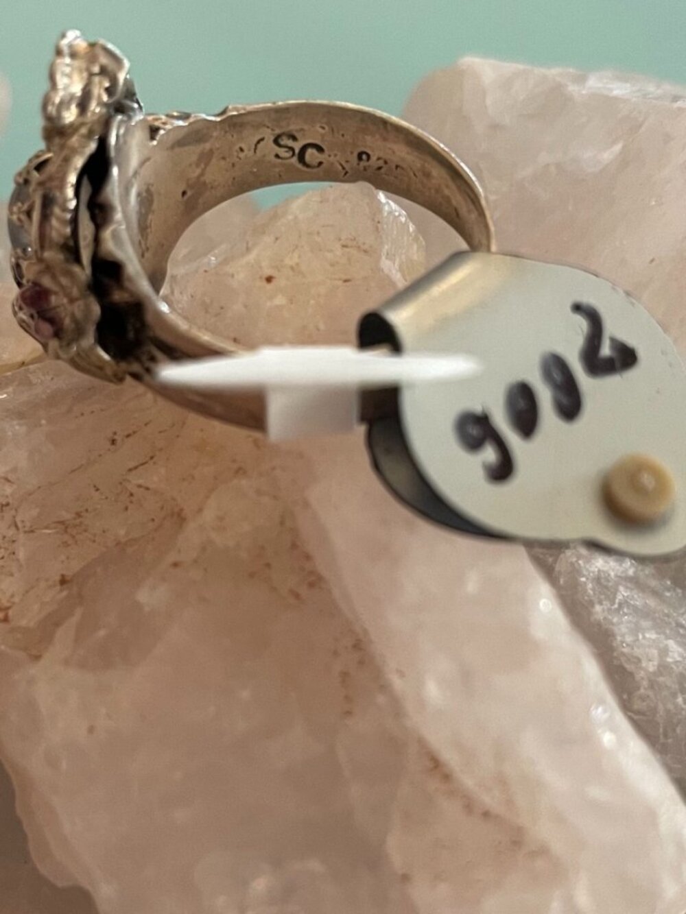Vintage Sterling Silver Ring 6.5 Handmade Gemstone OOAK Bob Stringer Y2K $250 - Picture 3 of 16